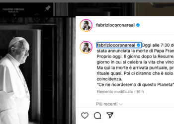 Fabrizio Corona sulla morte del Papa: “Ci diranno che è solo una coincidenza”