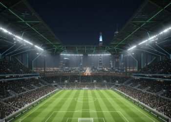 Non è fantascienza: l’Arabia Saudita costruirà uno stadio sospeso a 350 mt di altezza