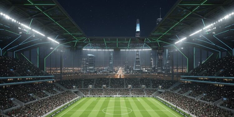 Non è fantascienza: l’Arabia Saudita costruirà uno stadio sospeso a 350 mt di altezza